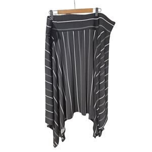 Lane Bryant Striped Asymmetrical Skirt Black Size 26/28 NWT